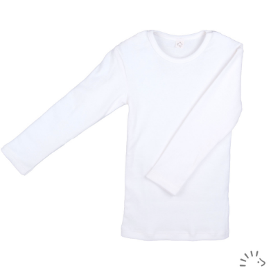 IOBIO Popolini maglietta manica lunga bianca cotone bio