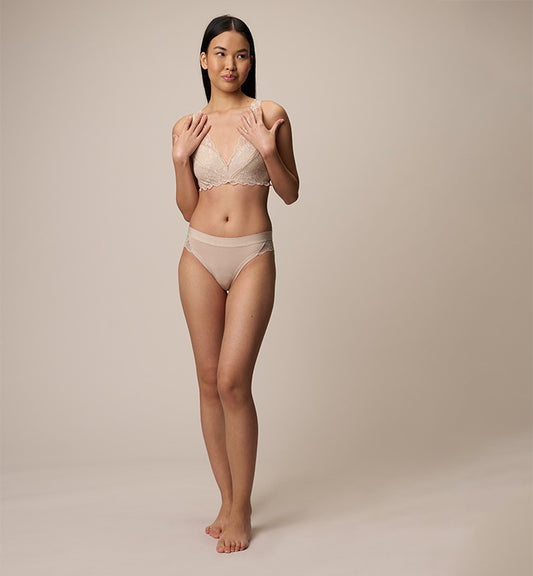 CasaGin slip brasiliana con pizzo in fibra di faggio Conchiglia