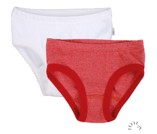 Iobio Popolini set da 2 Slip bimba écru e rosso melange