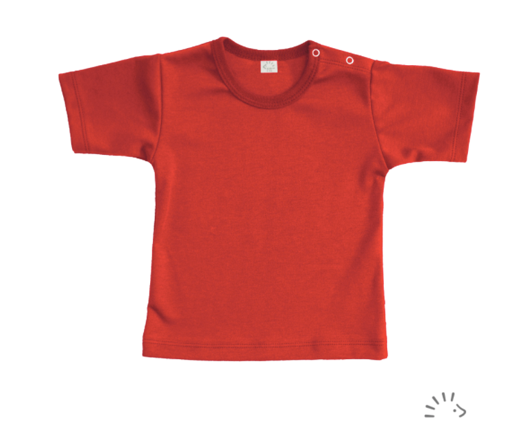 Popolini t-shirt rossa cotone bio