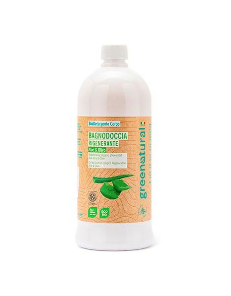 Bagnodoccia RIGENERANTE ALOE & OLIVO - ecobio - 1 Litro