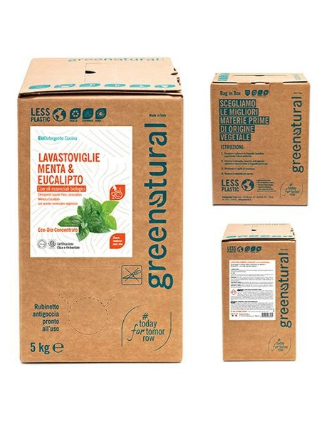 BAG 5 kg Lavastoviglie Liquido MENTA & EUCALIPTO - eco