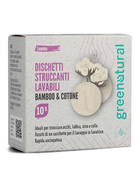 LUMINA Cofanetto 10 Dischetti struccanti lavabili Bamboo & Cotone