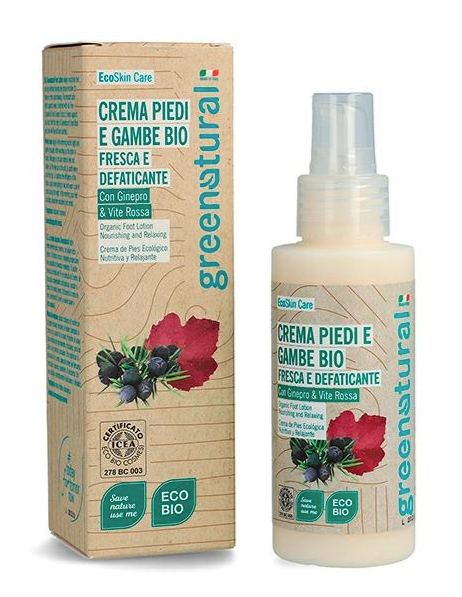 CREMA PIEDI E GAMBE BIO DEFATICANTE - Ginepro & Vite Rossa - 100ml