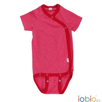 body incrociato cotone bio rosso melange