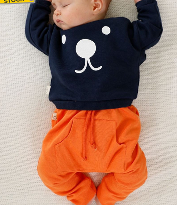 felpa bebè cotone bio e pantaloni bebè in felpa di cotone bio