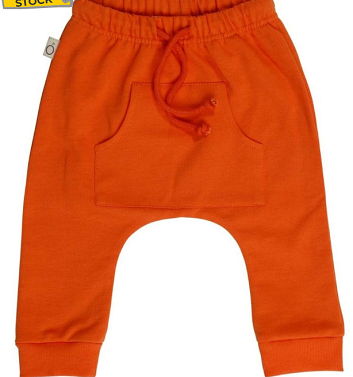 pantaloni bebè cotone bio arancio
